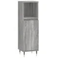Ensemble de meubles de salle de bain 3 pcs Sonoma gris