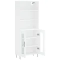 Buffet haut Blanc 69,5x34x180 cm Bois d'ingénierie