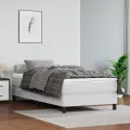 cadre de lit avec matelas Blanc 90x190 cm Similicuir