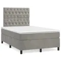 cadre de lit et matelas Gris clair 120x200cm Velours