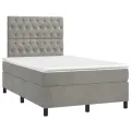 cadre de lit et matelas Gris clair 120x200cm Velours