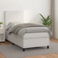 cadre de lit avec matelas Blanc 90x200 cm Similicuir