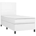 cadre de lit avec matelas Blanc 90x200 cm Similicuir
