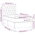 cadre de lit avec matelas Gris clair 80x200 cm Tissu