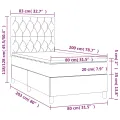 cadre de lit avec matelas Bleu 80x200 cm Tissu