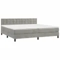 cadre de lit et matelas Gris clair 200x200cm Velours