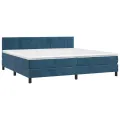 cadre de lit et matelas Bleu foncé 200x200cm Velours