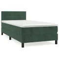 cadre de lit avec matelas Vert foncé 100x200 cm