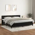 cadre de lit et matelas Noir 200x200 cm Velours