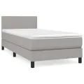 cadre de lit avec matelas Gris clair 100x200cm Tissu