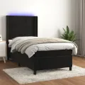 cadre de lit matelas et LED Noir 90x190 cm Velours