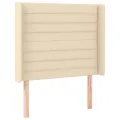 cadre de lit matelas et LED Crème 90x190 cm Tissu