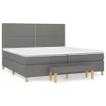 cadre de lit avec matelas Gris foncé 200x200cm Tissu