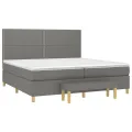 cadre de lit avec matelas Gris foncé 200x200cm Tissu