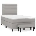 cadre de lit avec matelas Gris clair 120x200cm Tissu