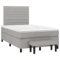 cadre de lit avec matelas Gris clair 120x200cm Tissu
