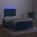 cadre de lit avec matelas LED Bleu foncé 120x200 cm