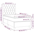 cadre de lit avec matelas et LED Bleu 80x200cm Tissu