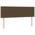 cadre de lit matelas et LED Marron foncé 140x200 cm