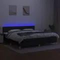 cadre de lit et matelas et LED Noir 200x200 cm Tissu