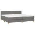 cadre de lit et matelas et LED Gris foncé 200x200 cm