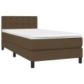 cadre de lit et matelas et LED Marron foncé 90x190cm