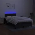 cadre de lit avec matelas et LED Noir 120 x 200 cm