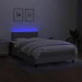 cadre de lit matelas LED Gris clair 120x200 cm Tissu
