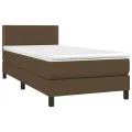 cadre de lit et matelas et LED Marron foncé 90x190cm