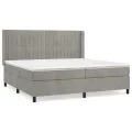 cadre de lit et matelas Gris clair 200x200cm Velours