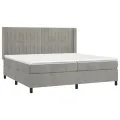 cadre de lit et matelas Gris clair 200x200cm Velours
