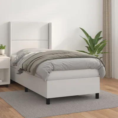 cadre de lit avec matelas Blanc 80x200 cm Similicuir