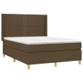 cadre de lit avec matelas Marron foncé 140x200 cm