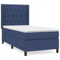 cadre de lit avec matelas Bleu 80x200 cm Tissu