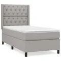 cadre de lit avec matelas Gris clair 80x200 cm Tissu