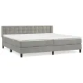 cadre de lit et matelas Gris clair 200x200cm Velours
