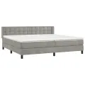 cadre de lit et matelas Gris clair 200x200cm Velours