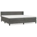 cadre de lit et matelas Gris foncé 200x200cm Velours