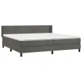 cadre de lit et matelas Gris foncé 200x200cm Velours