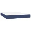 cadre de lit avec matelas Bleu 140x190 cm Tissu