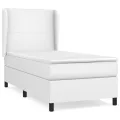 cadre de lit avec matelas Blanc 90x190 cm Similicuir
