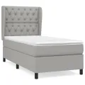cadre de lit avec matelas Gris clair 80x200 cm Tissu