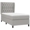 cadre de lit avec matelas Gris clair 80x200 cm Tissu