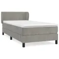 cadre de lit et matelas Gris clair 80x200 cm Velours