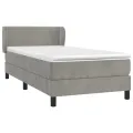cadre de lit et matelas Gris clair 80x200 cm Velours