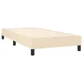 cadre de lit et matelas Crème 90x190 cm Tissu