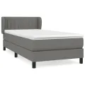 cadre de lit avec matelas Gris foncé 80x200 cm Tissu