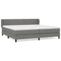cadre de lit avec matelas Gris foncé 200x200cm Tissu