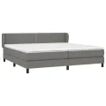 cadre de lit avec matelas Gris foncé 200x200cm Tissu