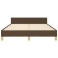 Cadre de lit avec tête de lit Marron foncé 140x200 cm Tissu